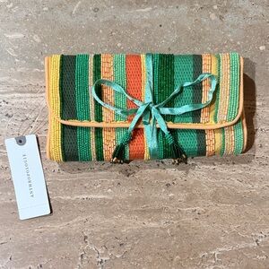 Anthropologie Multicolor Striped Jewelry Pouch